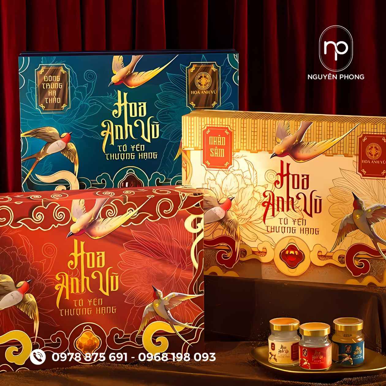 Mẫu in hoa văn trên hộp đựng  yến sào